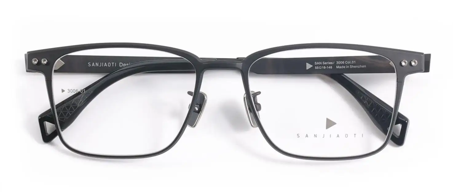 ALOOOOHA SANJIAOTI 3006 3006 optical frame, Pure Titanium, Adult, Adjustable, product image 1