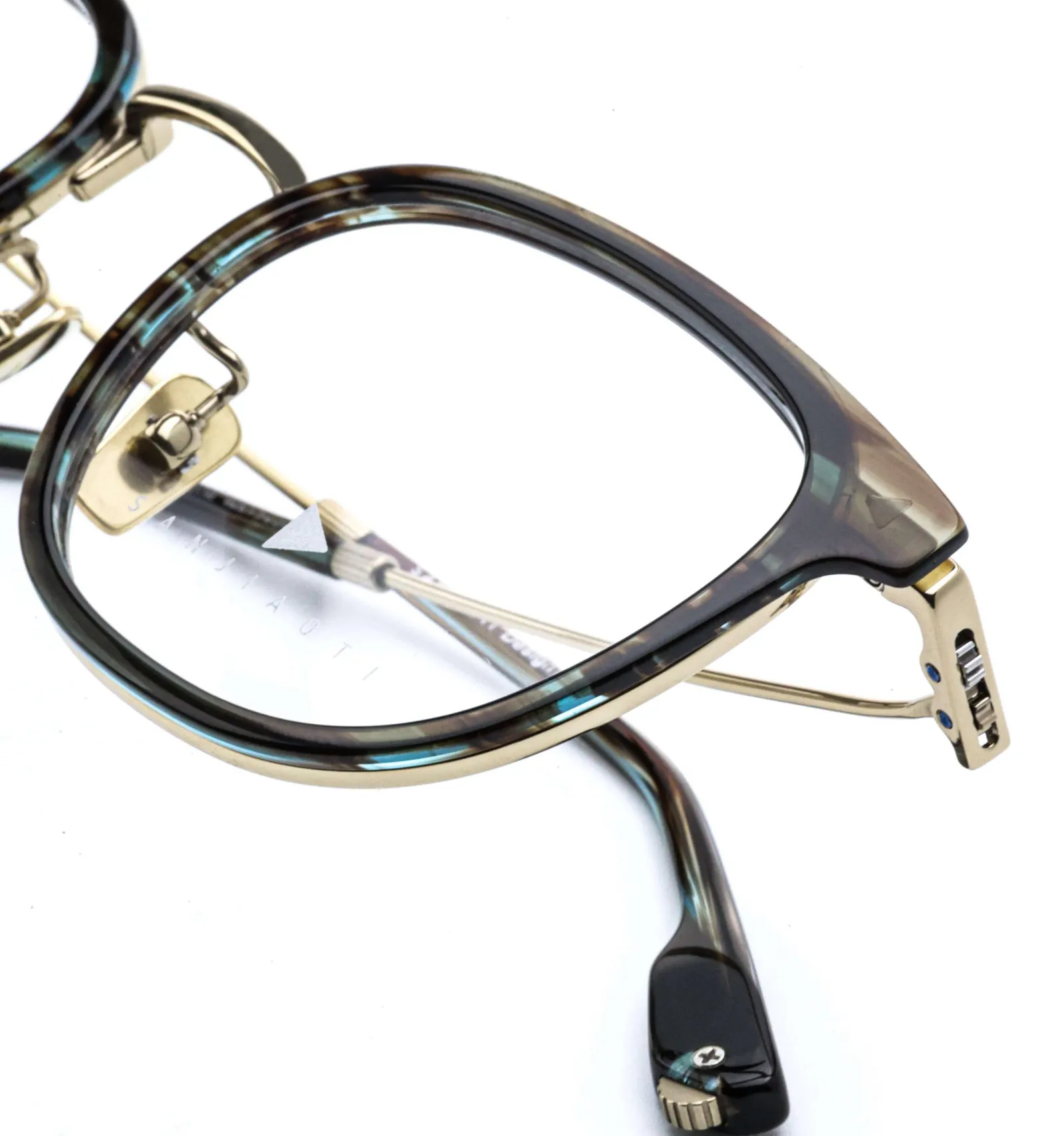 ALOOOOHA SANJIAOTI 3023 3023 Blue Grey Stripe / Gloss Japanese Gold optical frame, Mix, Adult, Adjustable, product image 3