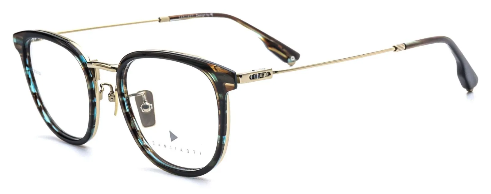 ALOOOOHA SANJIAOTI 3023 3023 Blue Grey Stripe / Gloss Japanese Gold optical frame, Mix, Adult, Adjustable, product image 2