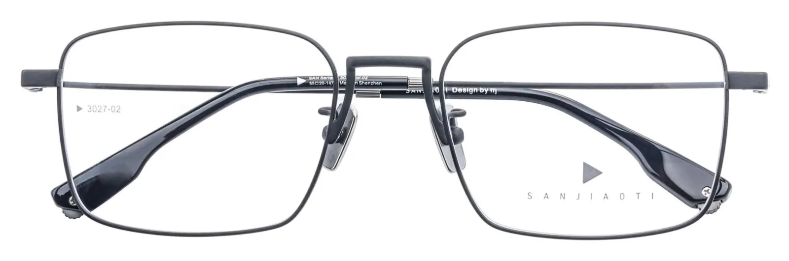 ALOOOOHA SANJIAOTI 3027 3027 Satin Black / Gloss Black optical frame, Pure Titanium, Adult, Adjustable, product image 1