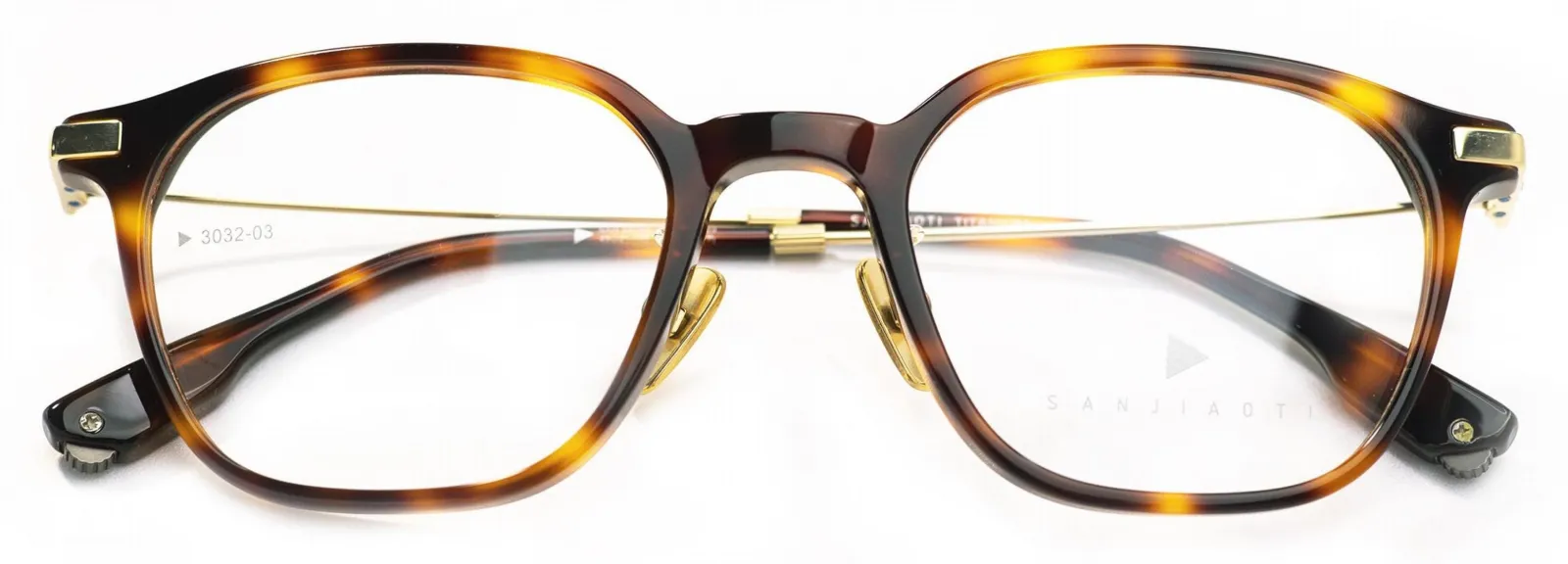 ALOOOOHA SANJIAOTI 3032 3032 Tortoiseshell / Gloss Japanese Gold optical frame, Mix, Irregular, Adult, product image 1