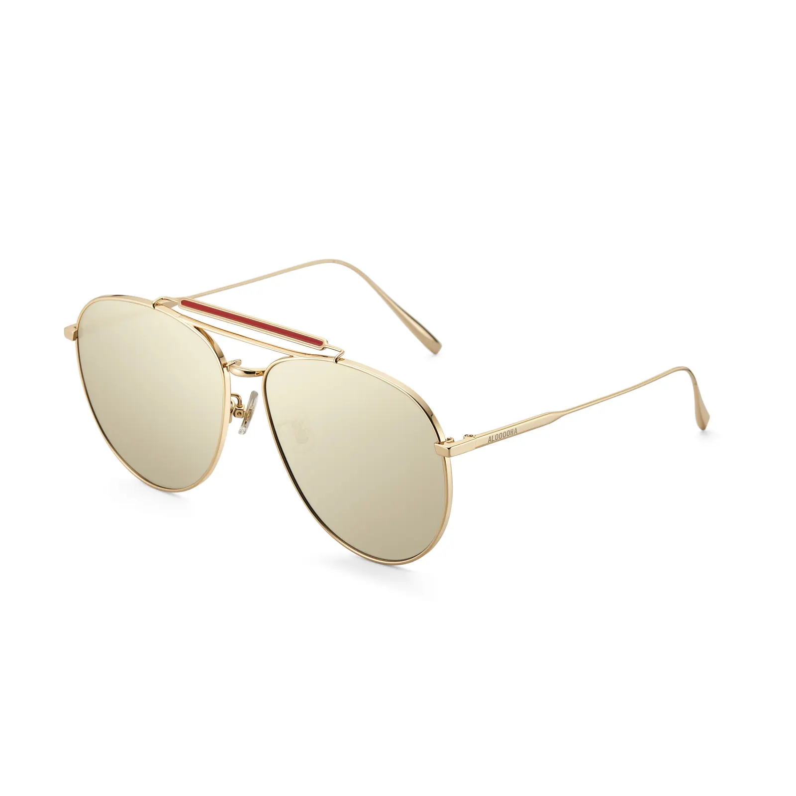 ALOOOOHA 喵喵 MioMio 亮金 sunglasses, Pure Titanium, Aviator, Full rim, product image 2